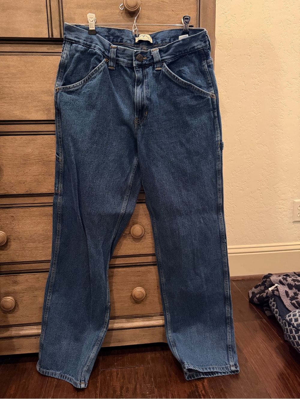 Blue Mountain Men's Bootcut Jeans in Dark Blue Denim